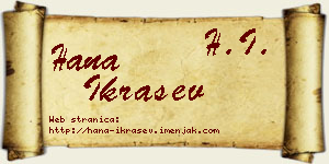 Hana Ikrašev vizit kartica
